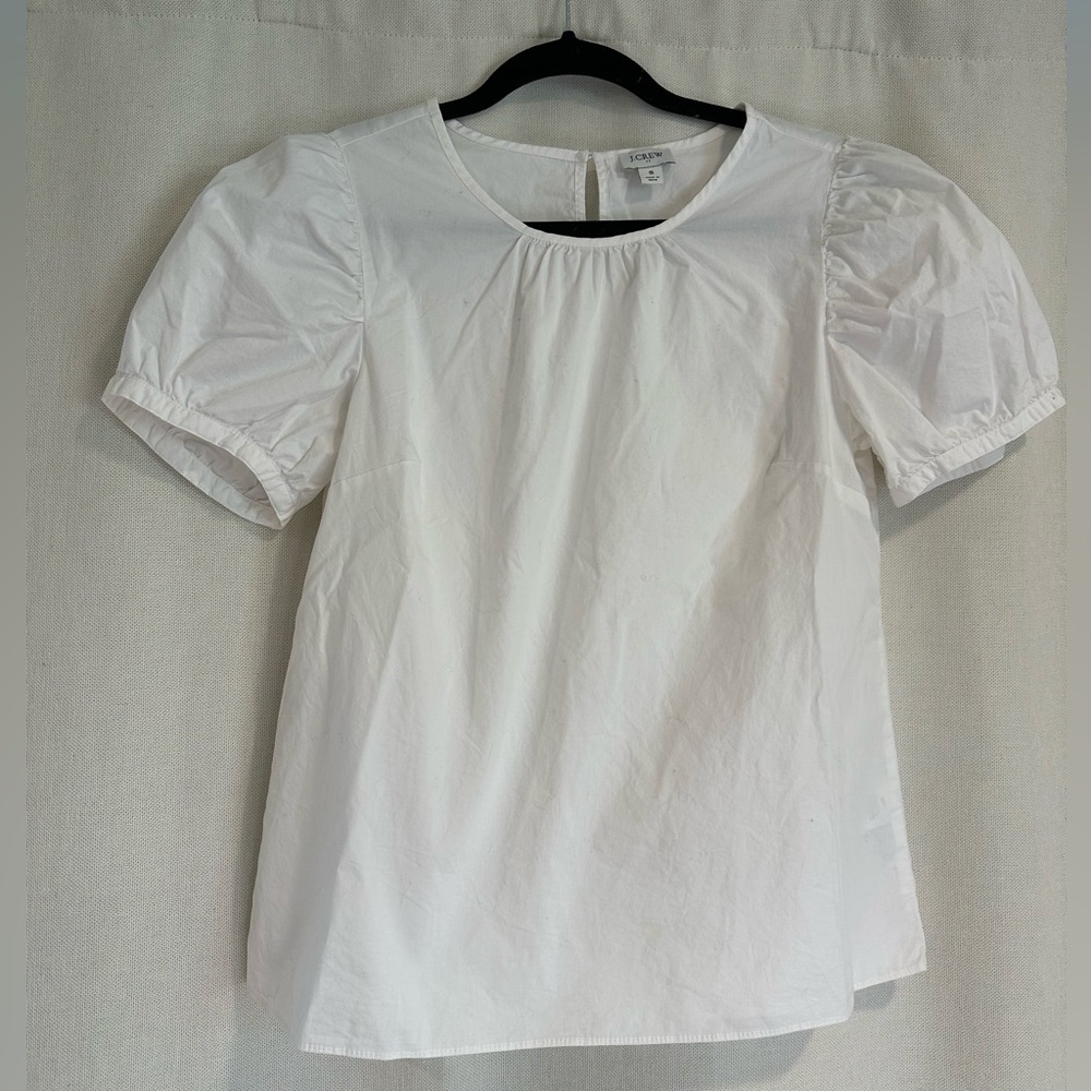 J Crew - Size Small.  White top with cap sleeves.